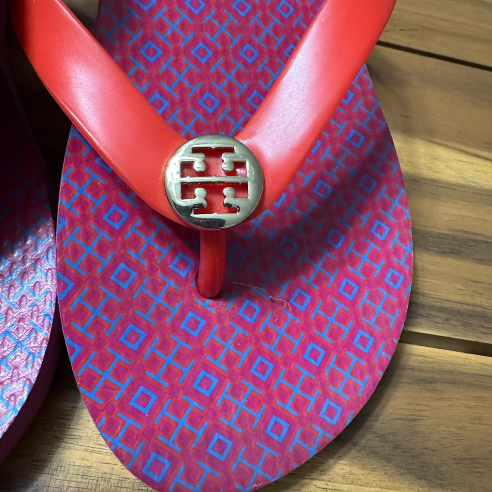 Tory Burch Red Flip Flops - Picture 3 of 4